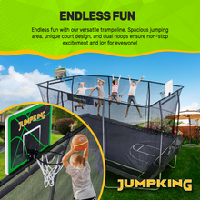 JumpKing 10' X 15' Rectangle Combo with Two Basketball Hoop  Model JK1015RCBHC2