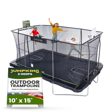 JumpKing 10' X 15' Rectangle Combo with Two Basketball Hoop  Model JK1015RCBHC2