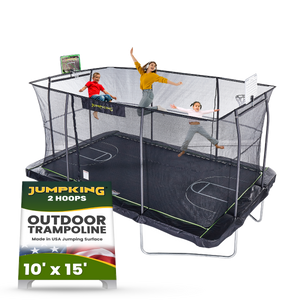 JumpKing 10' X 15' Rectangle Combo with Two Basketball Hoop  Model JK1015RCBHC2